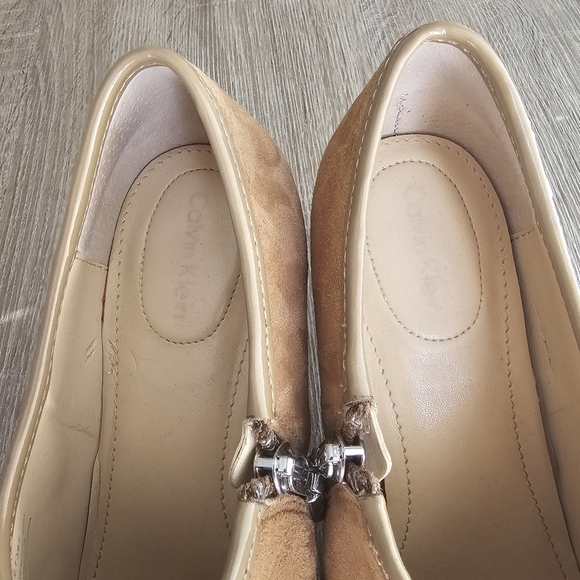 Calvin Klein Brown Suede Ankle Boots 8.5 M - Pointed Toe Booties Leather Chic - Picture 3 of 8